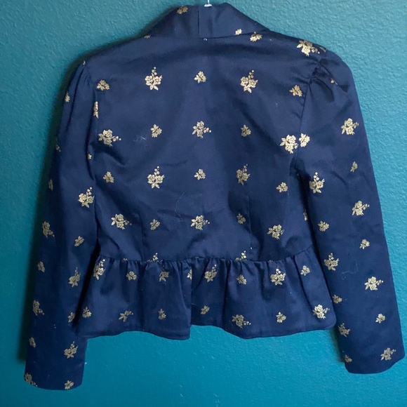Janie and Jack navy blue gold floral suit jacket - NWT - Picture 2 of 7
